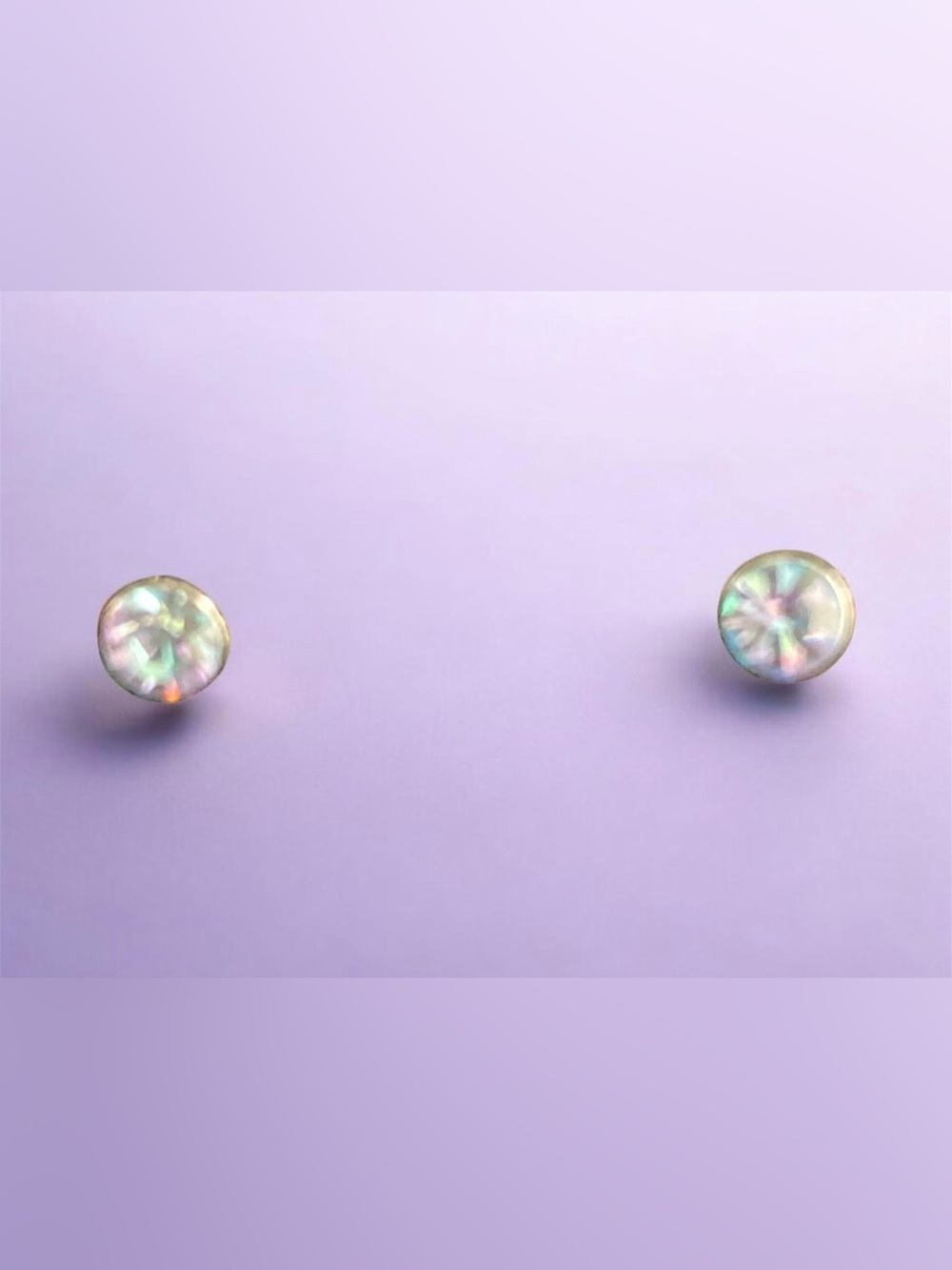 Sterling Silver Aurora Borealis Crystal Stud Earrings